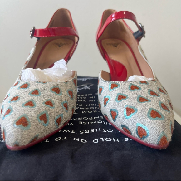 Rare 🔥 John Fluevog POSER LILY-ROSE D’ORSAY MARY JANE HEARTS HEEL Size 7.5 - Picture 9 of 14